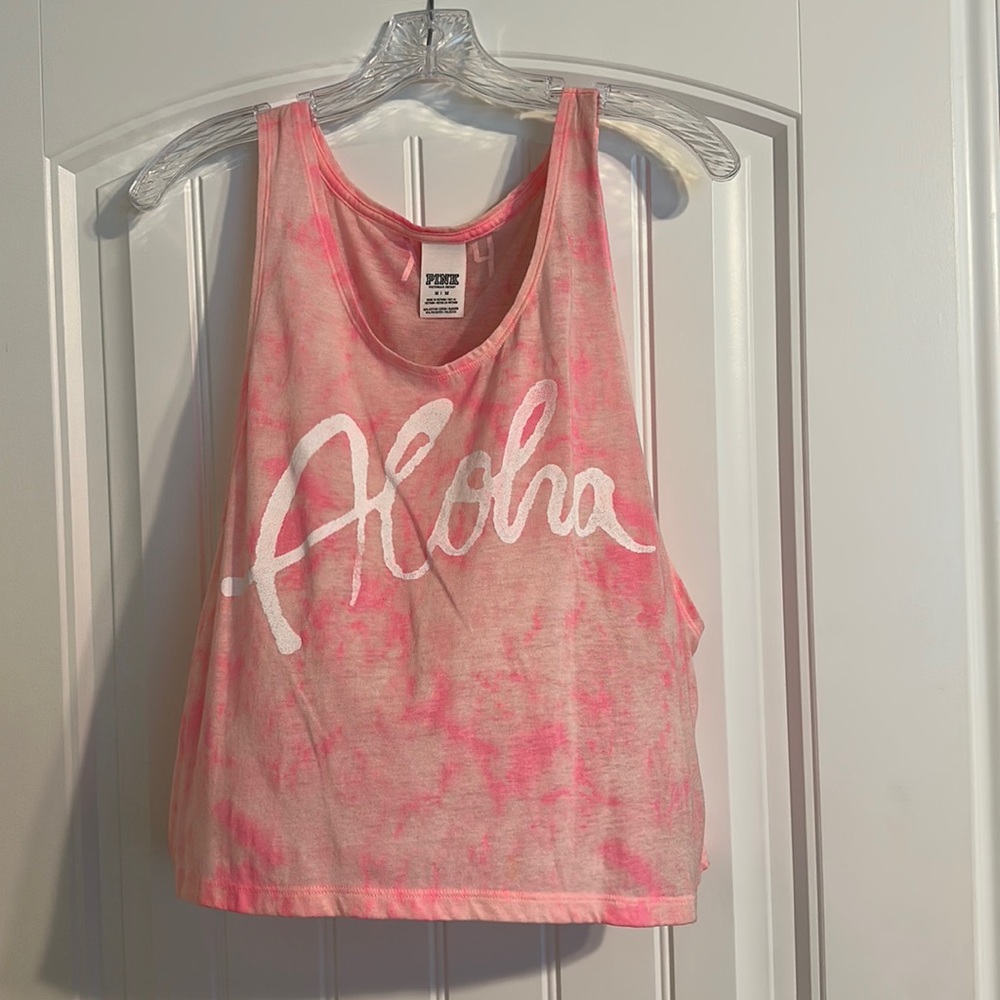PINK Pink Tie Dye Aloha Tank Top